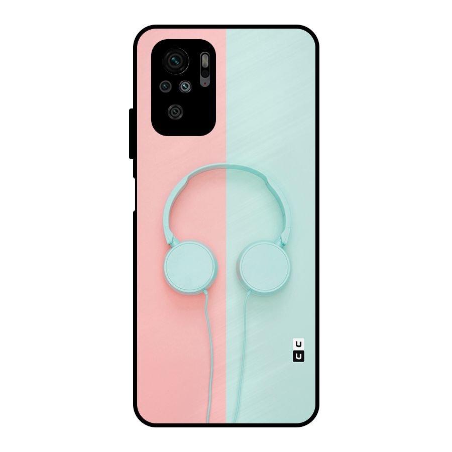 Pastel Headphones Metal Back Case for Redmi Note 10S