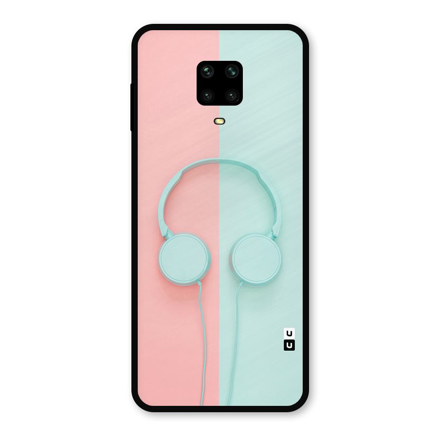 Pastel Headphones Metal Back Case for Redmi Note 10 Lite