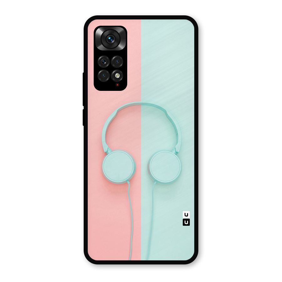 Pastel Headphones Metal Back Case for Redmi Note 11s