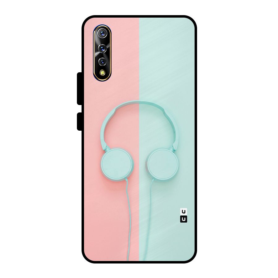 Pastel Headphones Metal Back Case for Vivo S1