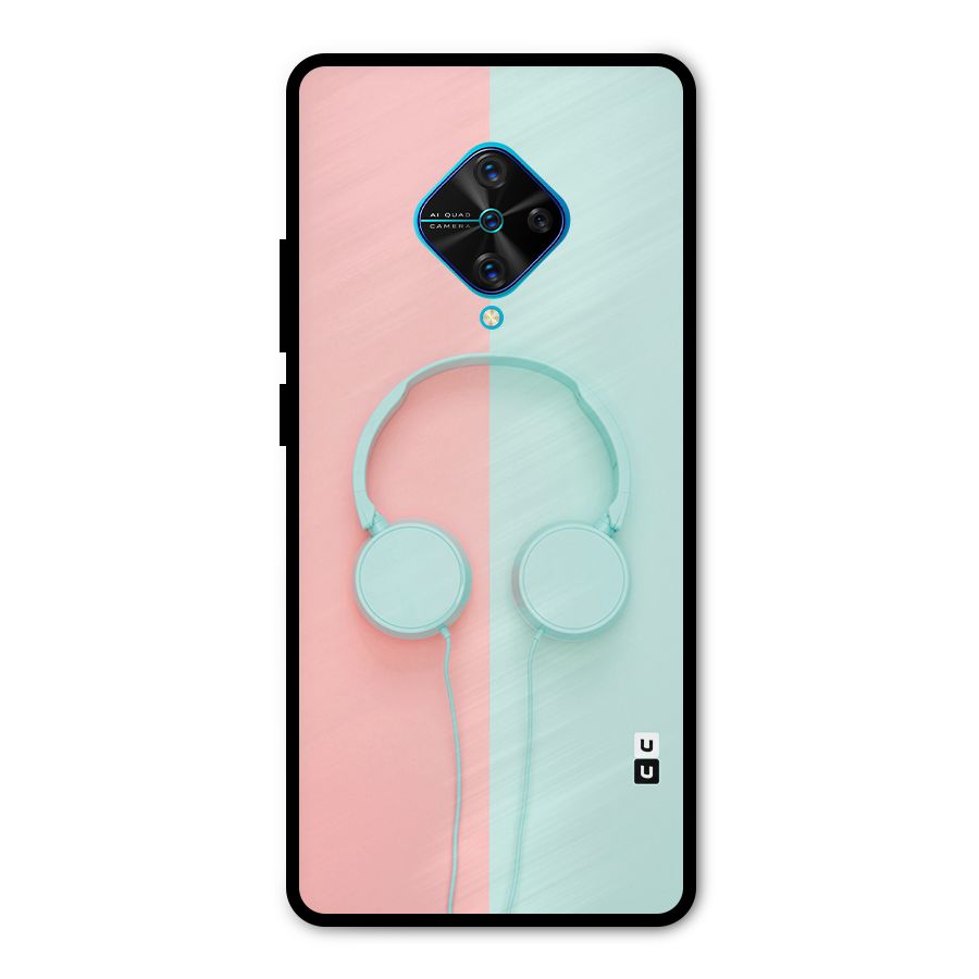 Pastel Headphones Metal Back Case for Vivo S1 Pro