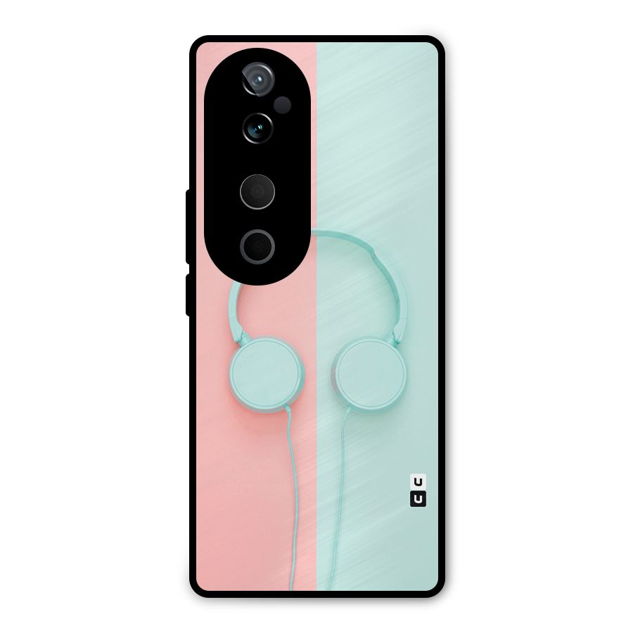 Pastel Headphones Metal Back Case for Vivo T3 Ultra