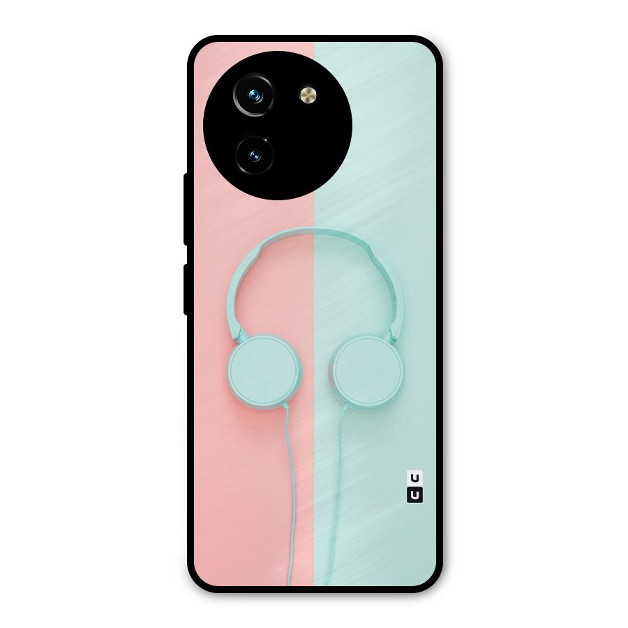 Pastel Headphones Metal Back Case for Vivo T3x