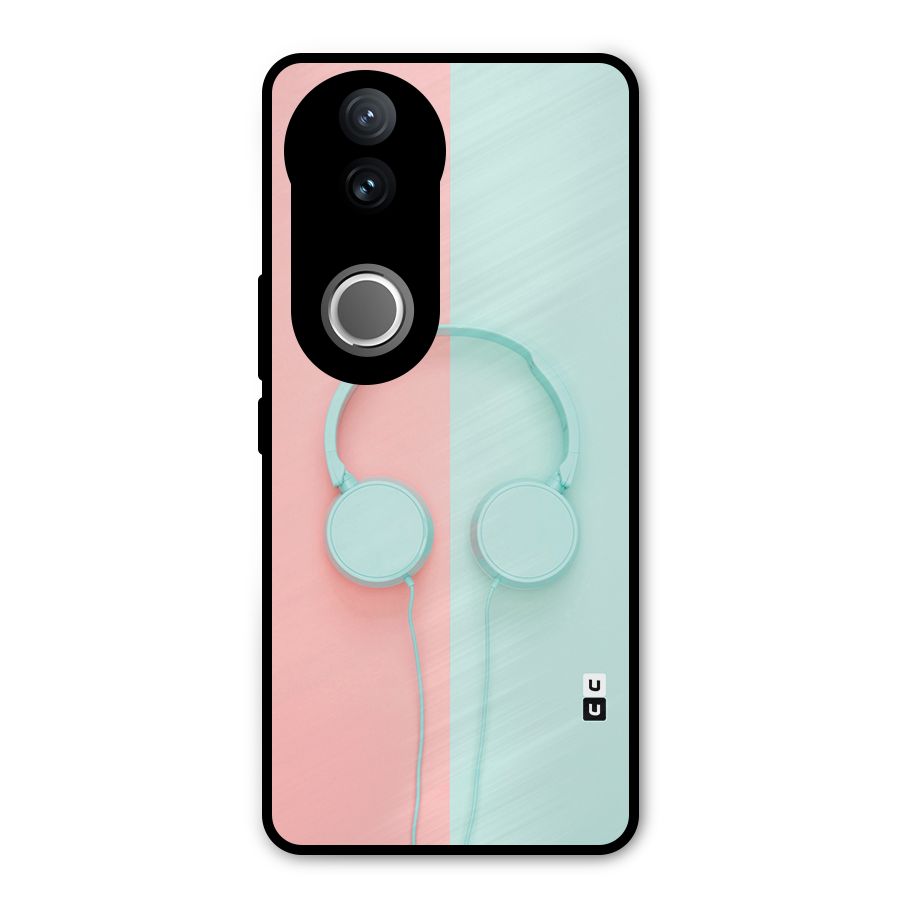 Pastel Headphones Metal Back Case for Vivo V50e