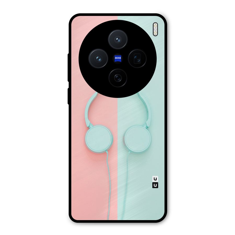 Pastel Headphones Metal Back Case for Vivo X200