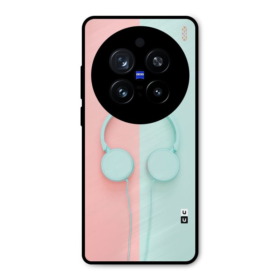 Pastel Headphones Metal Back Case for Vivo X200 Pro