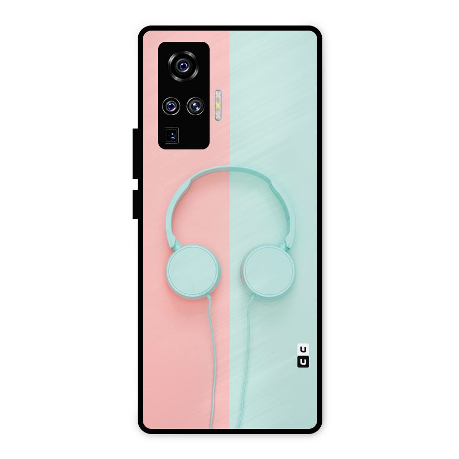 Pastel Headphones Metal Back Case for Vivo X50 Pro