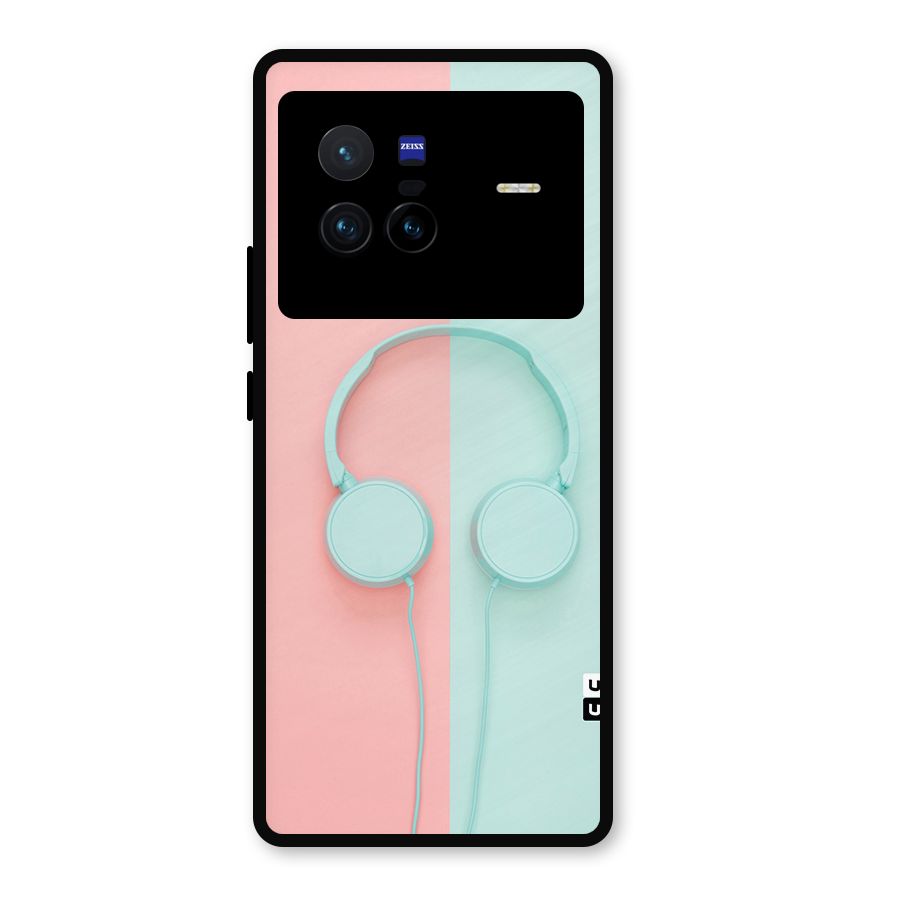Pastel Headphones Metal Back Case for Vivo X80