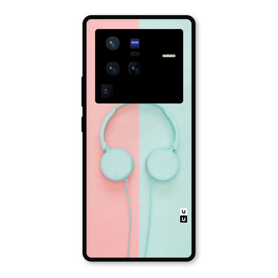 Pastel Headphones Metal Back Case for Vivo X80 Pro