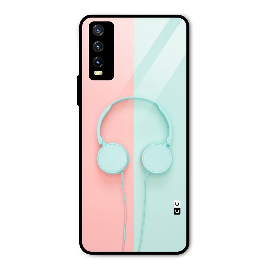Pastel Headphones Metal Back Case for Vivo Y20