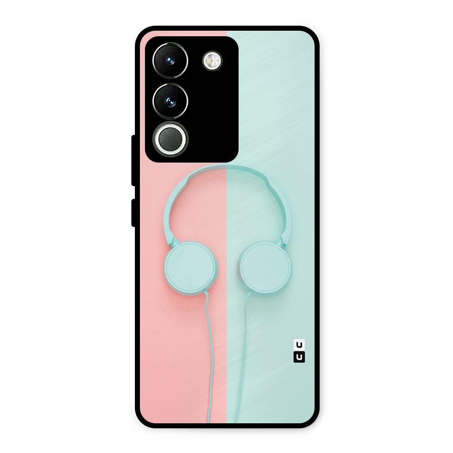 Pastel Headphones Metal Back Case for Vivo Y200