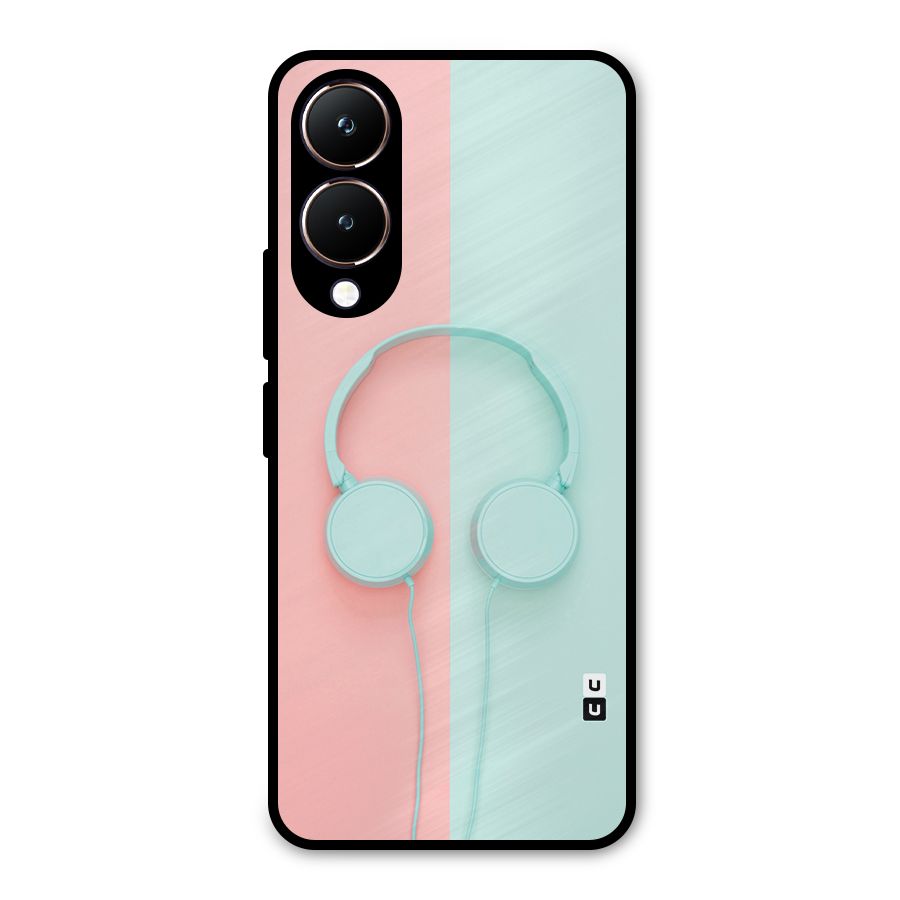Pastel Headphones Metal Back Case for Vivo Y28