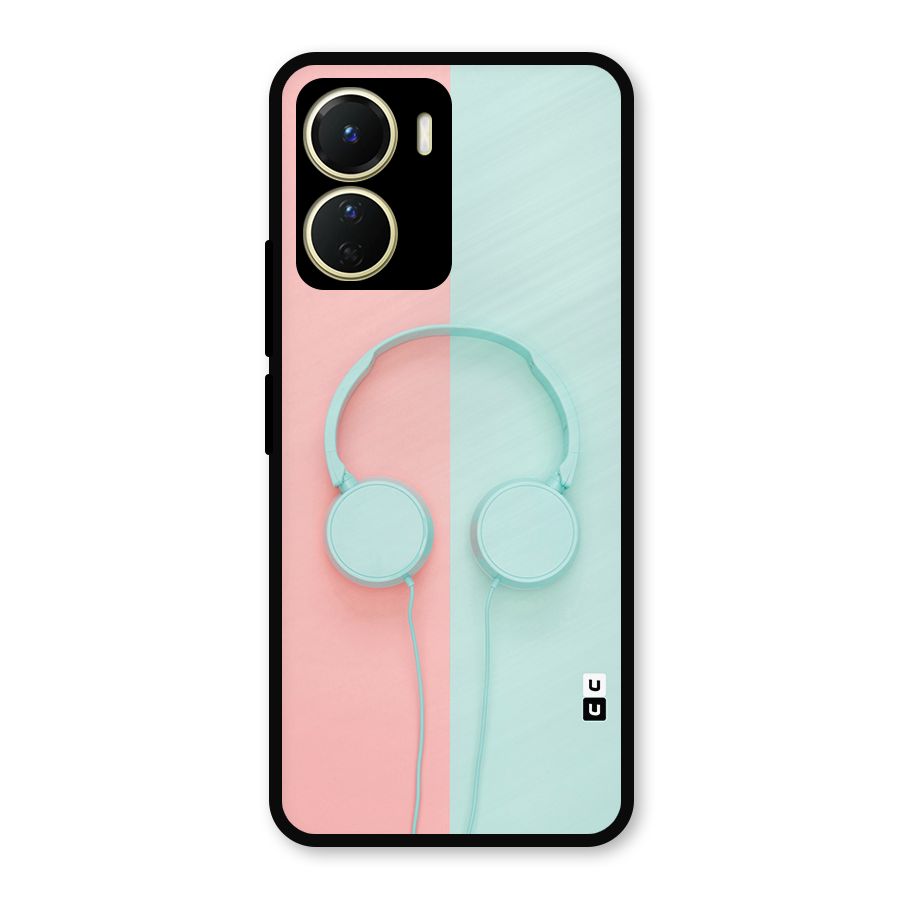 Pastel Headphones Metal Back Case for Vivo Y56