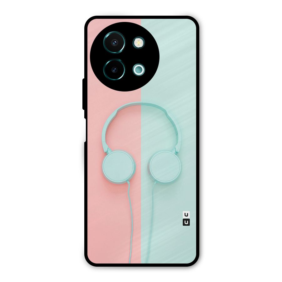 Pastel Headphones Metal Back Case for Vivo Y58