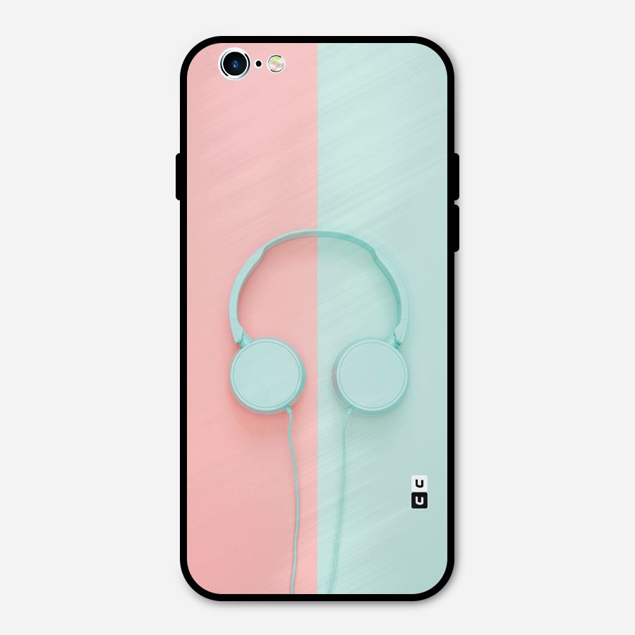 Pastel Headphones Metal Back Case for iPhone 6 6s