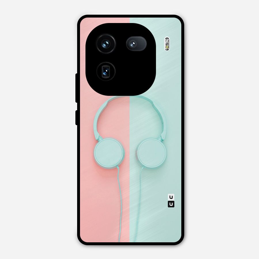 Pastel Headphones Metal Back Case for iQOO 12