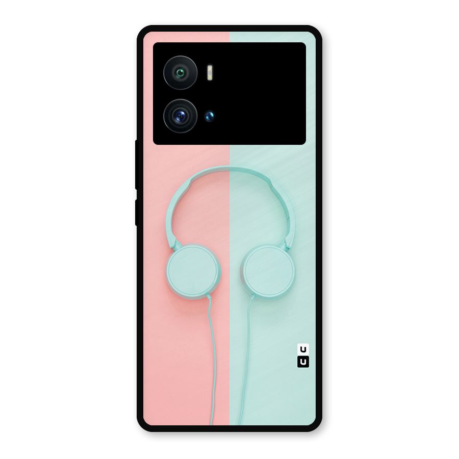 Pastel Headphones Metal Back Case for iQOO 9 Pro