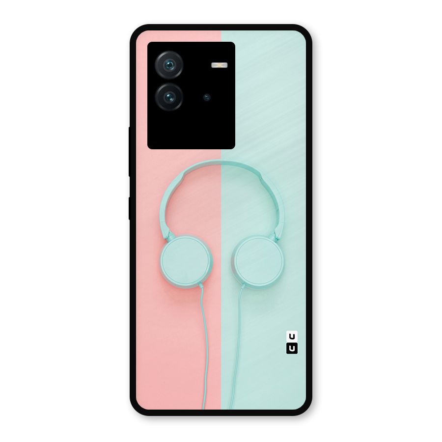 Pastel Headphones Metal Back Case for iQOO Neo 6 5G