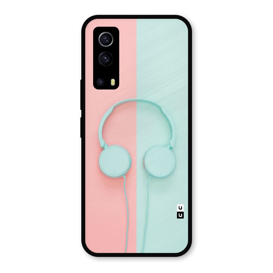 Pastel Headphones Metal Back Case for iQOO Z3