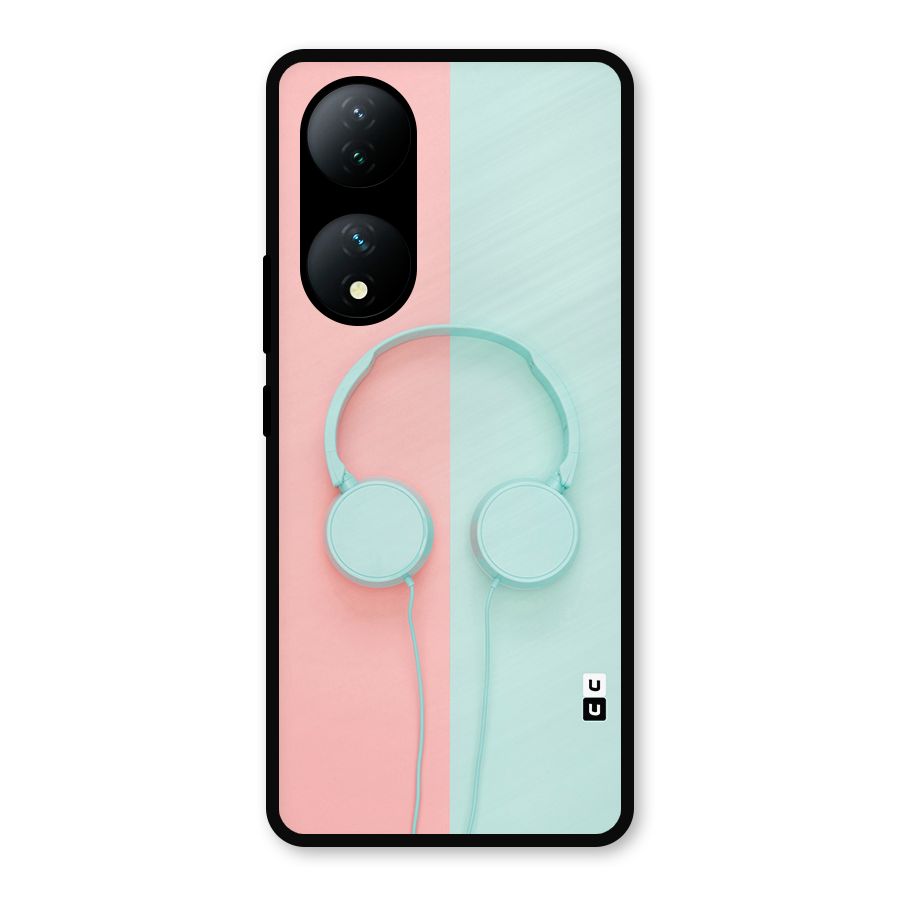 Pastel Headphones Metal Back Case for iQOO Z7