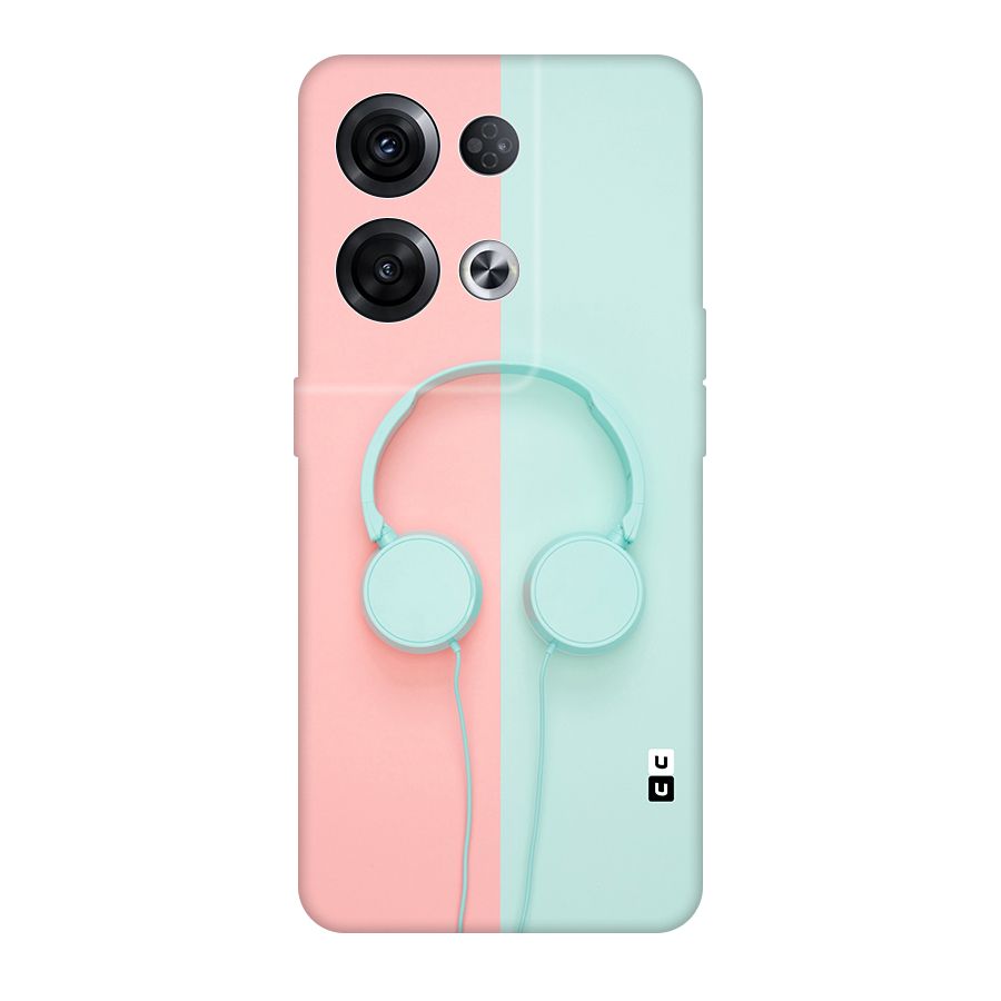 Pastel Headphones Original Polycarbonate Back Case for Oppo Reno8 Pro 5G
