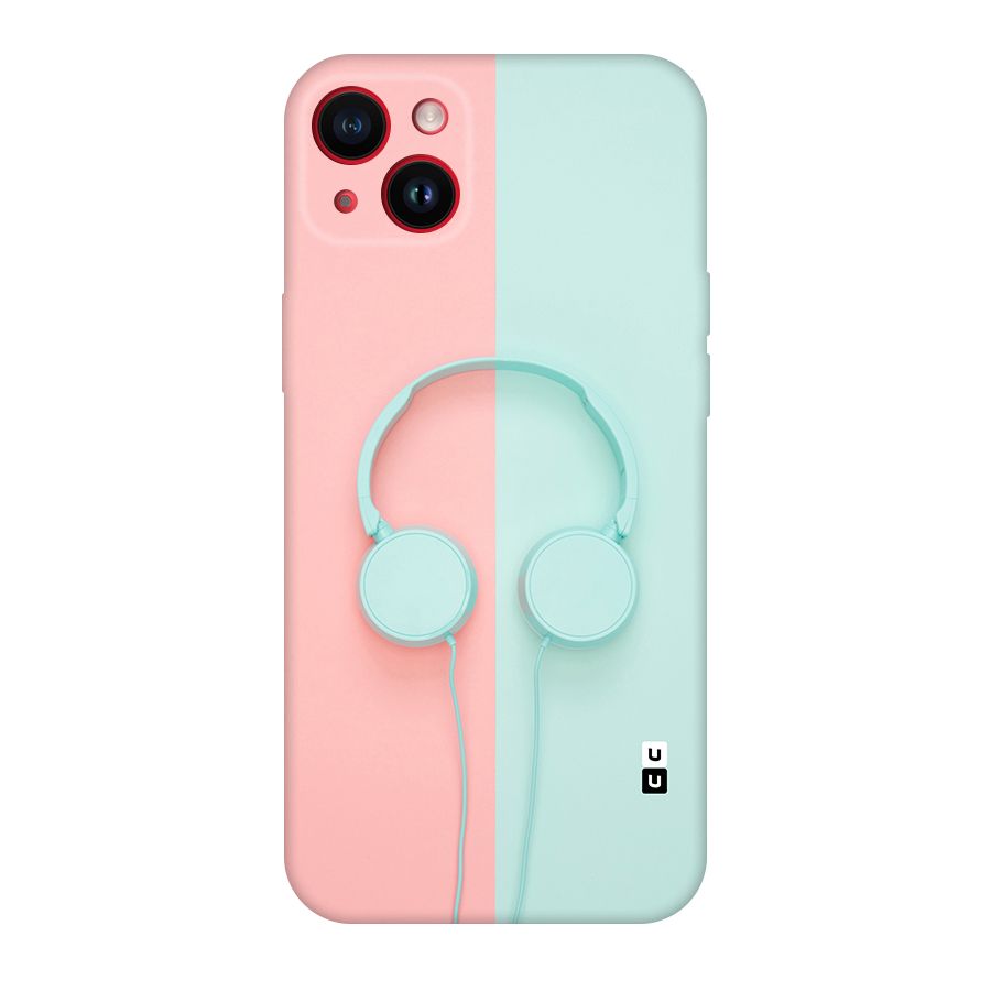 Pastel Headphones Original Polycarbonate Back Case for iPhone 14 Plus