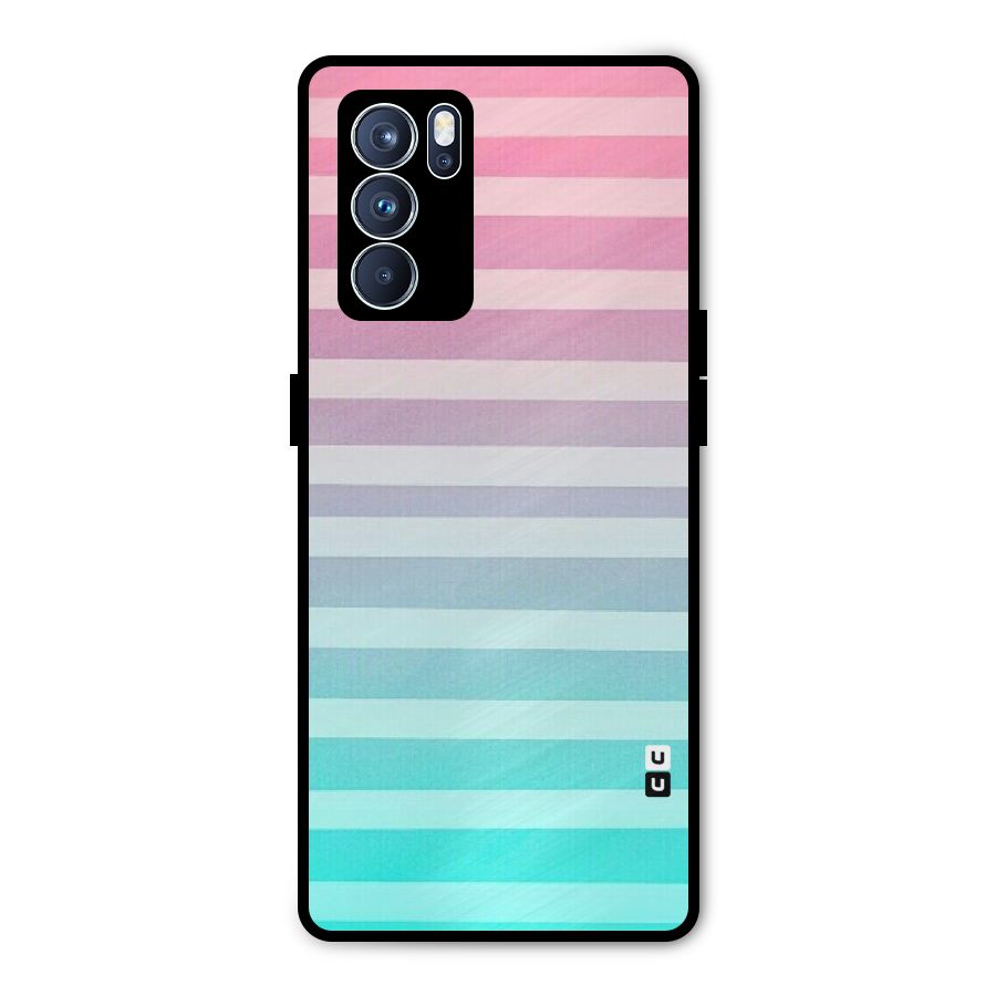 Pastel Ombre Metal Back Case for Oppo Reno6 Pro 5G