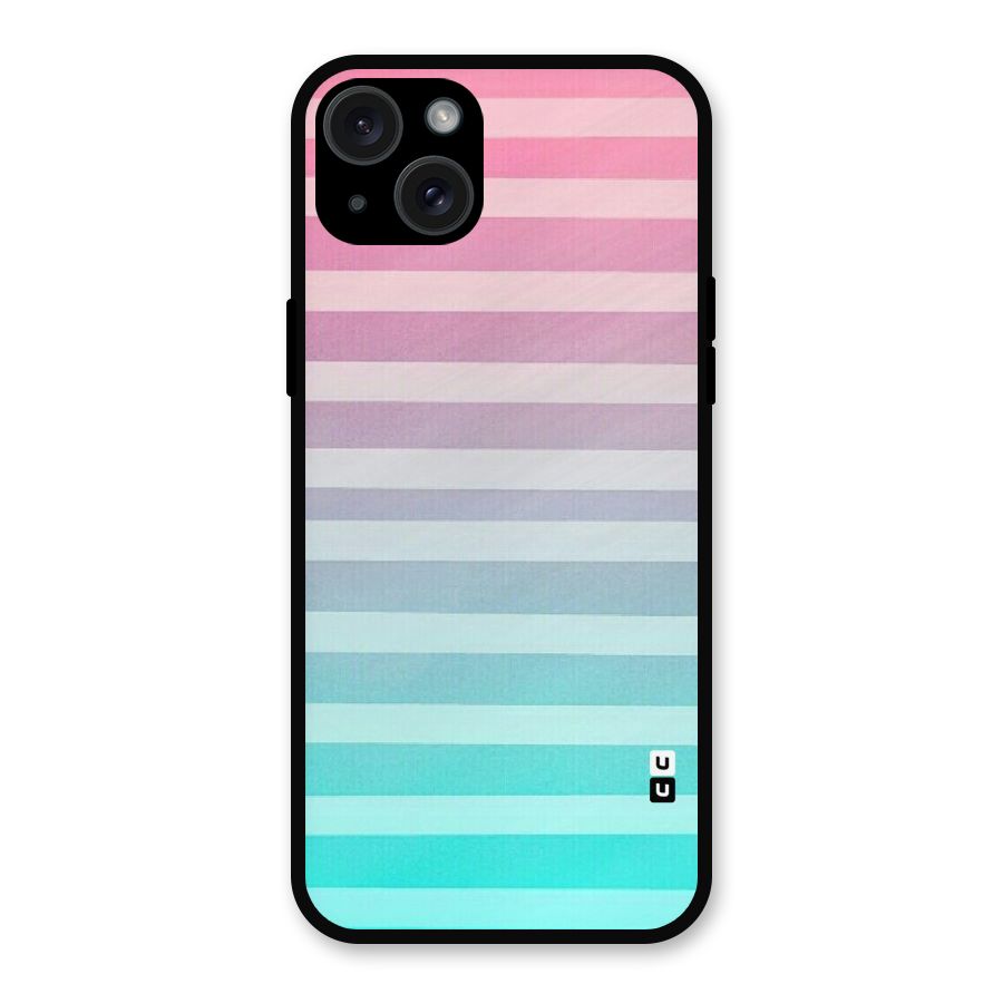 Pastel Ombre Metal Back Case for iPhone 15 Plus