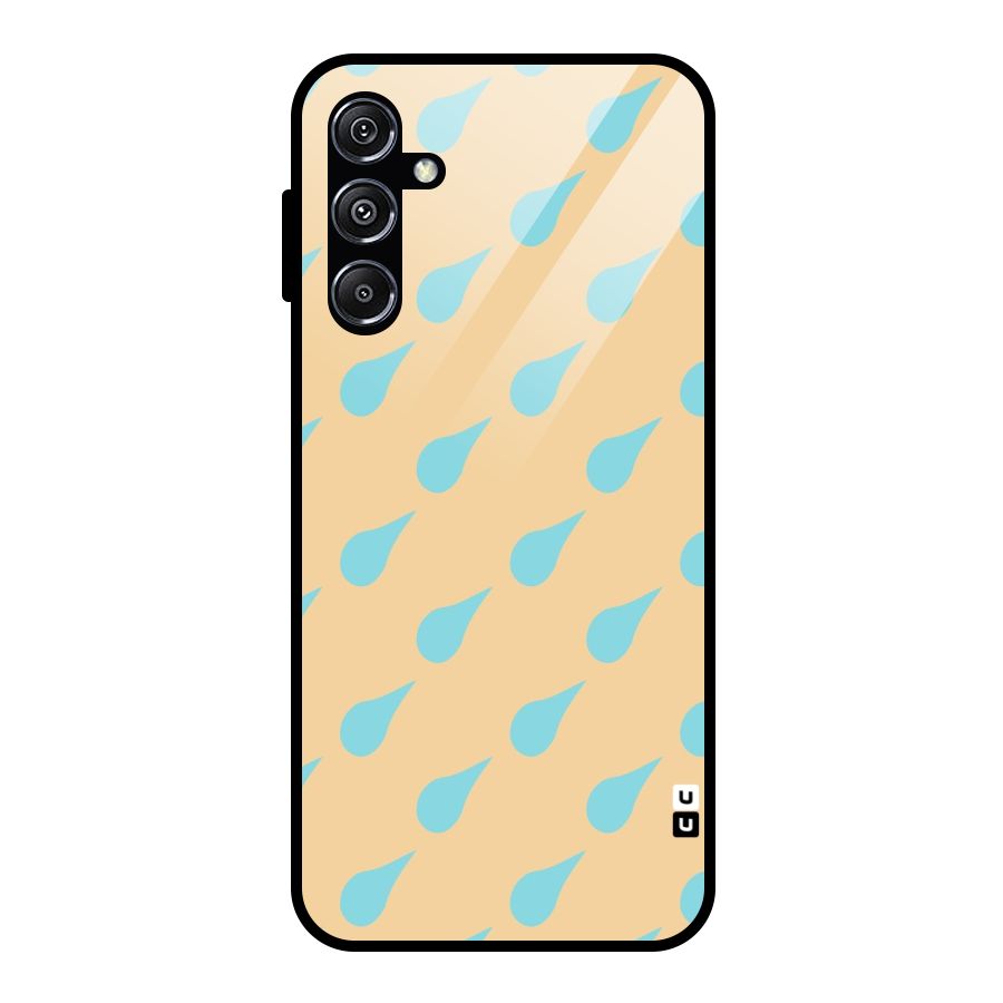 Pastel Orange Drops Glass Back Case for Galaxy M34 5G
