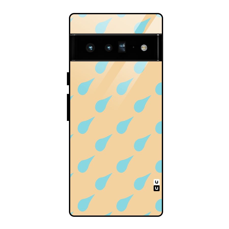 Pastel Orange Drops Glass Back Case for Google Pixel 6 Pro