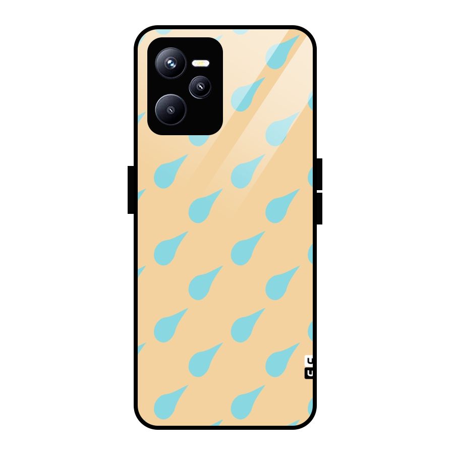 Pastel Orange Drops Glass Back Case for Realme C35