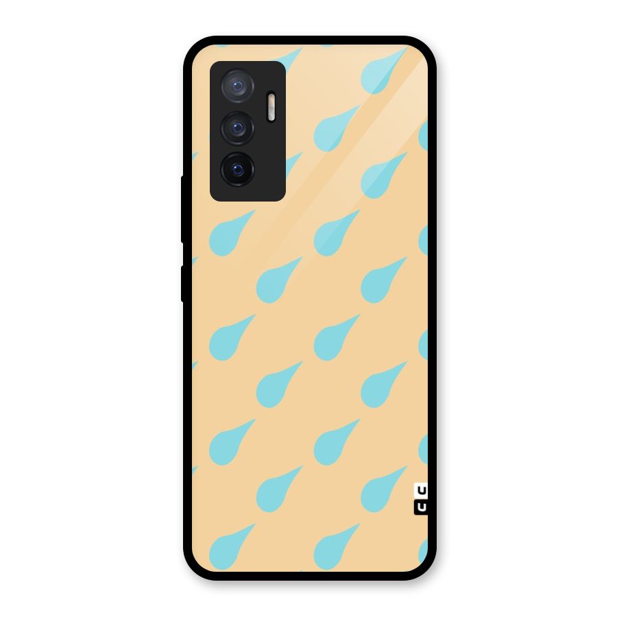 Pastel Orange Drops Glass Back Case for Vivo V23e