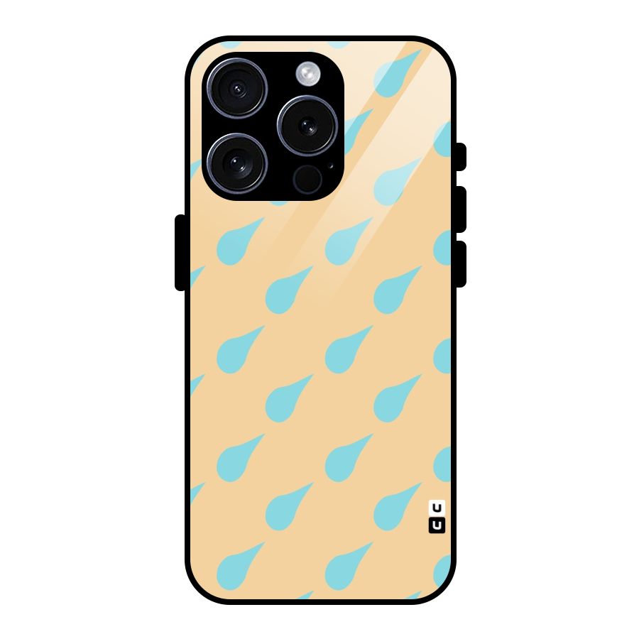Pastel Orange Drops Glass Back Case for iPhone 15 Pro