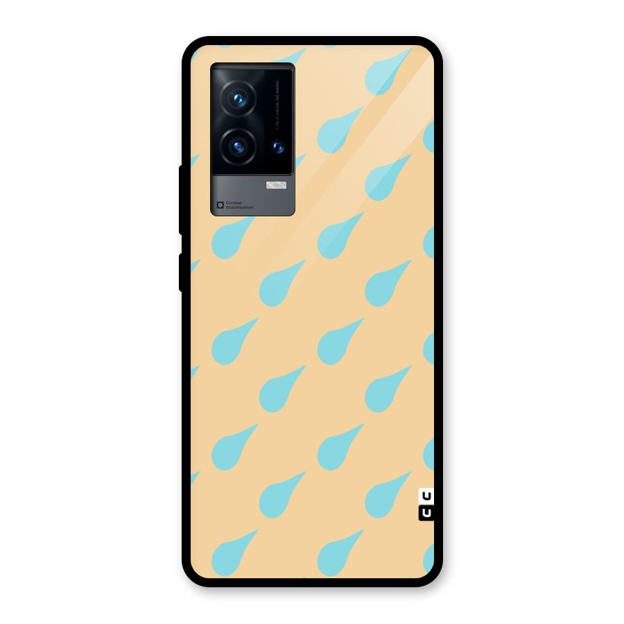 Pastel Orange Drops Glass Back Case for iQOO 9 5G