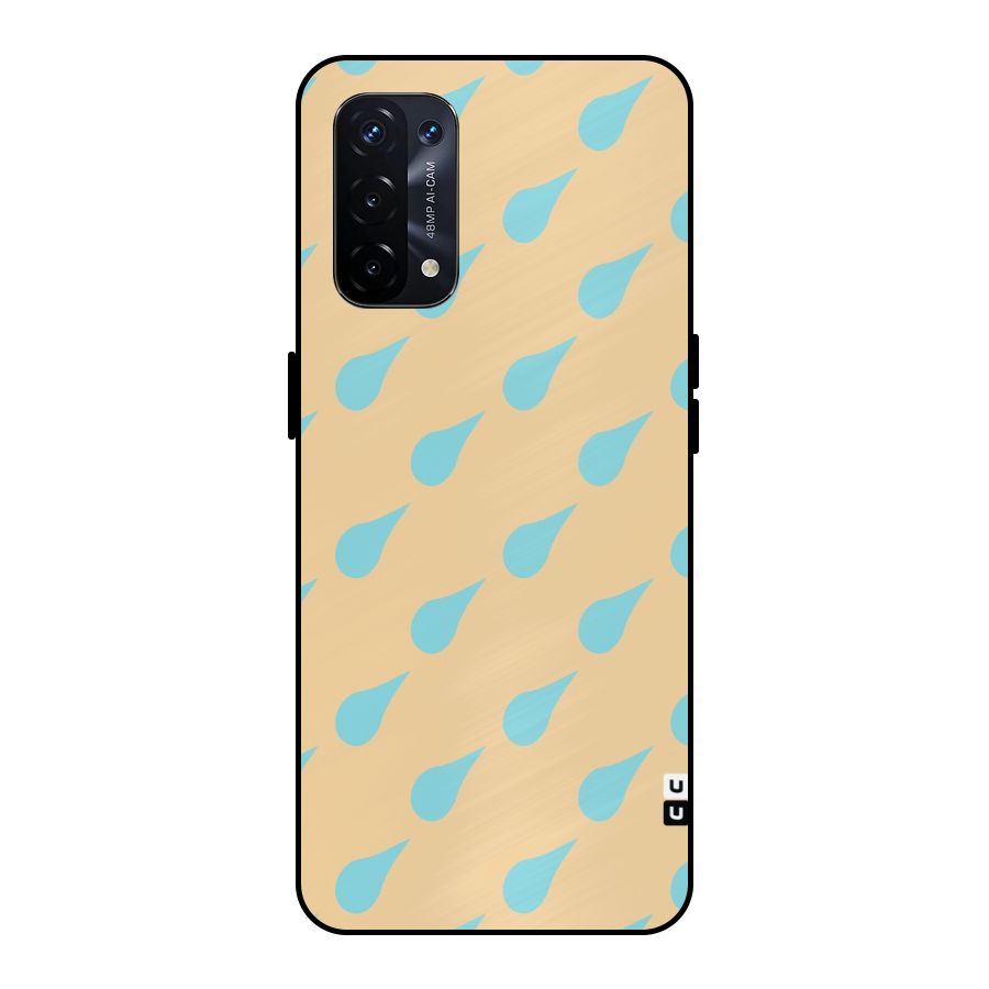 Pastel Orange Drops Metal Back Case for Oppo A74 5G