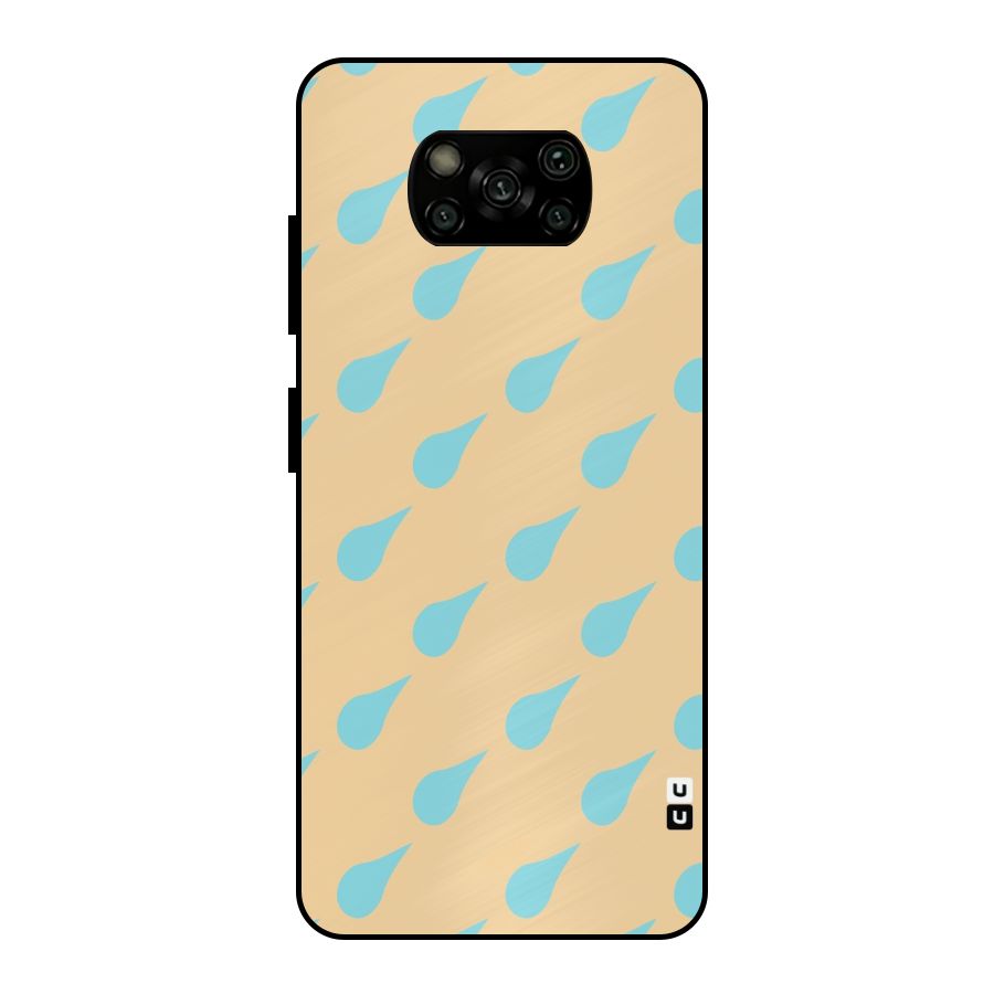 Pastel Orange Drops Metal Back Case for Poco X3