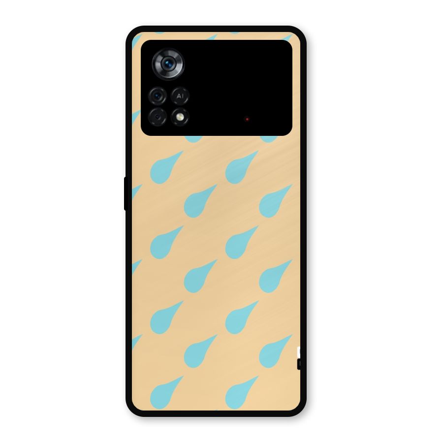 Pastel Orange Drops Metal Back Case for Poco X4 Pro 5G