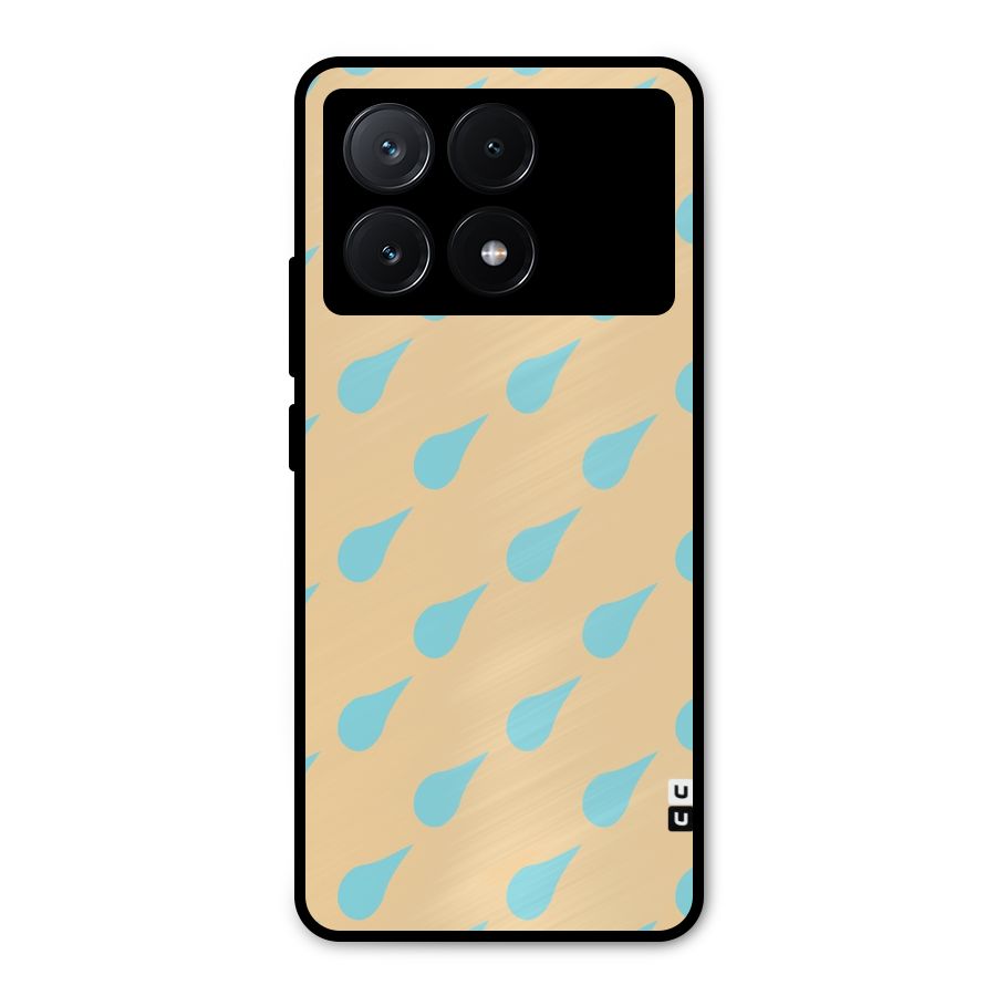 Pastel Orange Drops Metal Back Case for Poco X6 Pro