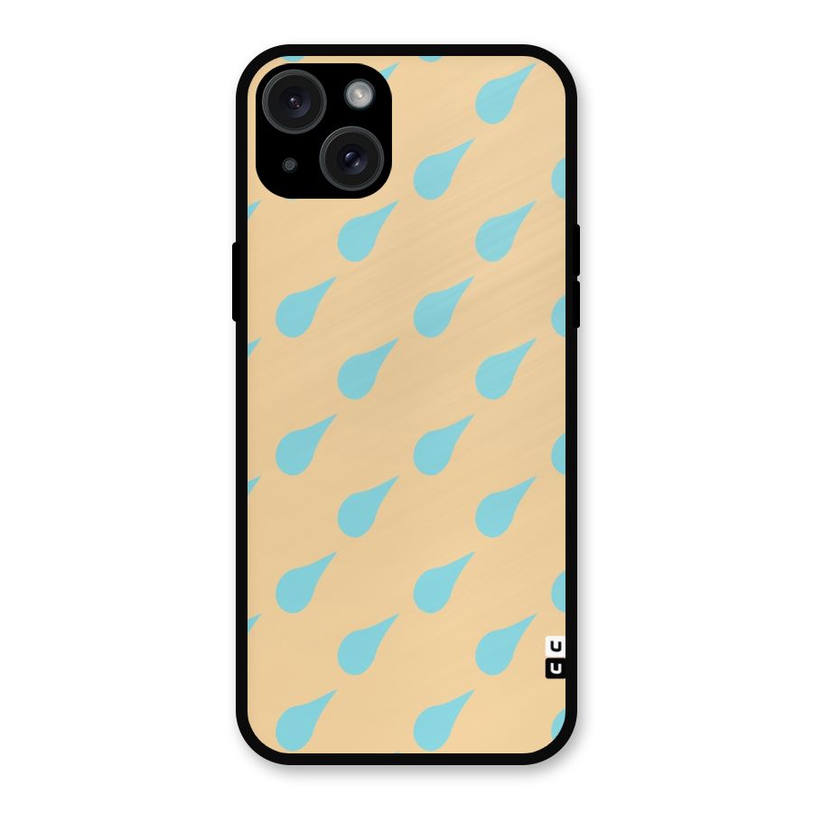 Pastel Orange Drops Metal Back Case for iPhone 15 Plus