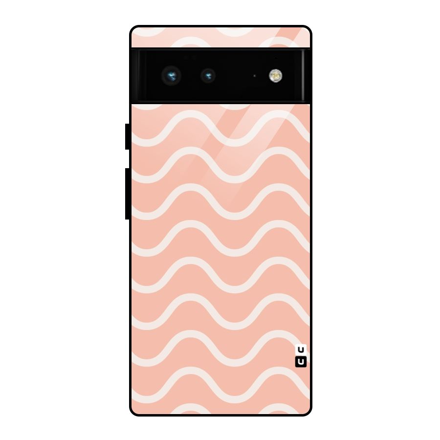 Pastel Peach Waves Glass Back Case for Google Pixel 6