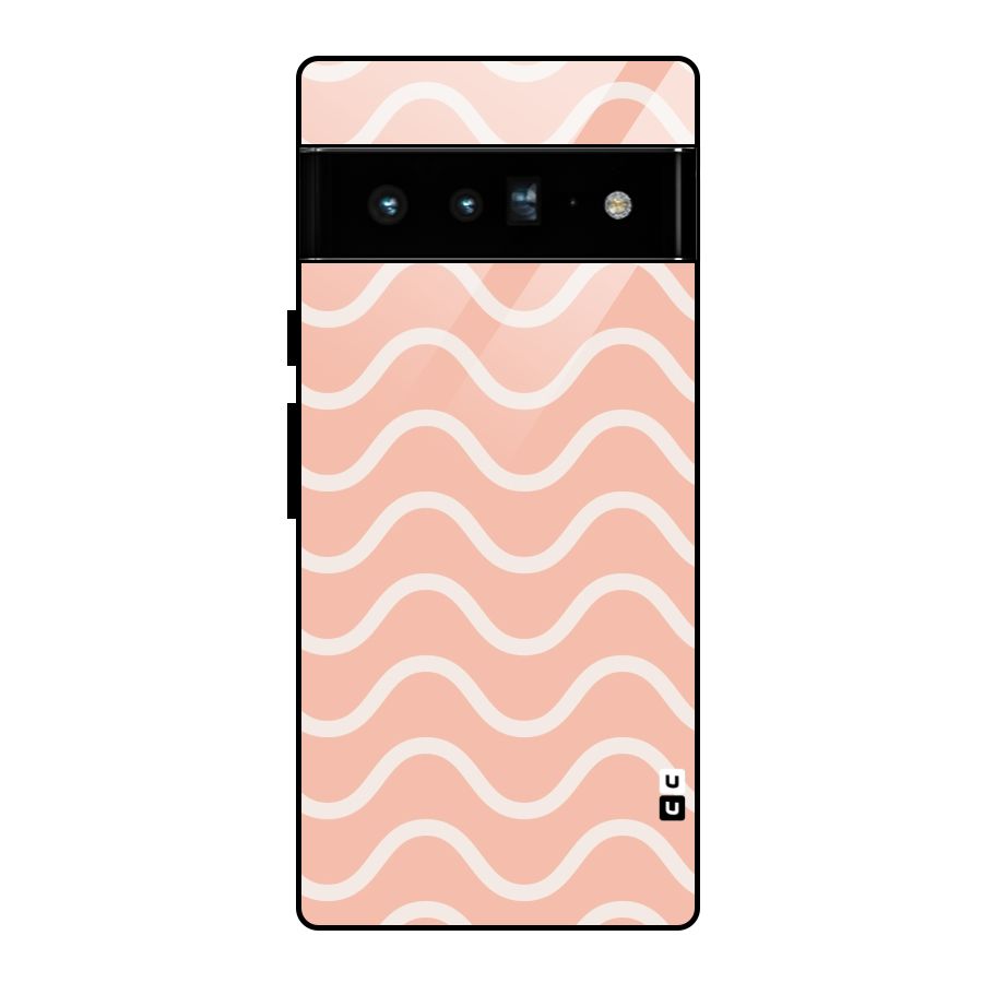 Pastel Peach Waves Glass Back Case for Google Pixel 6 Pro