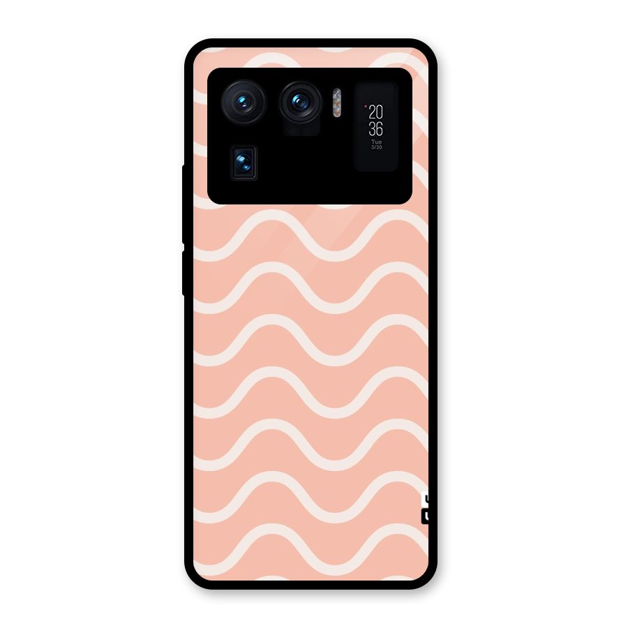 Pastel Peach Waves Glass Back Case for Mi 11 Ultra