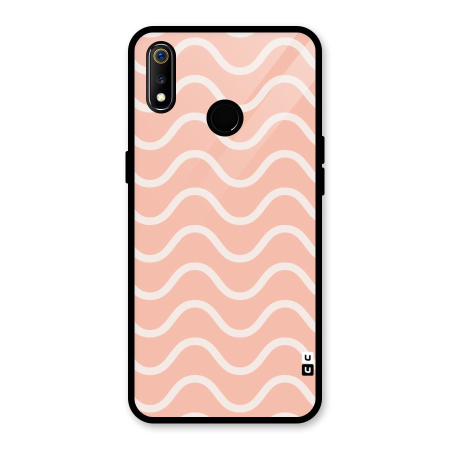 Pastel Peach Waves Glass Back Case for Realme 3i