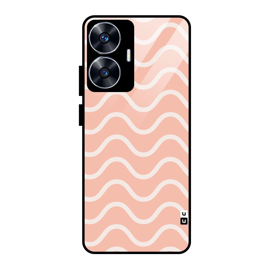Pastel Peach Waves Glass Back Case for Realme Narzo N55