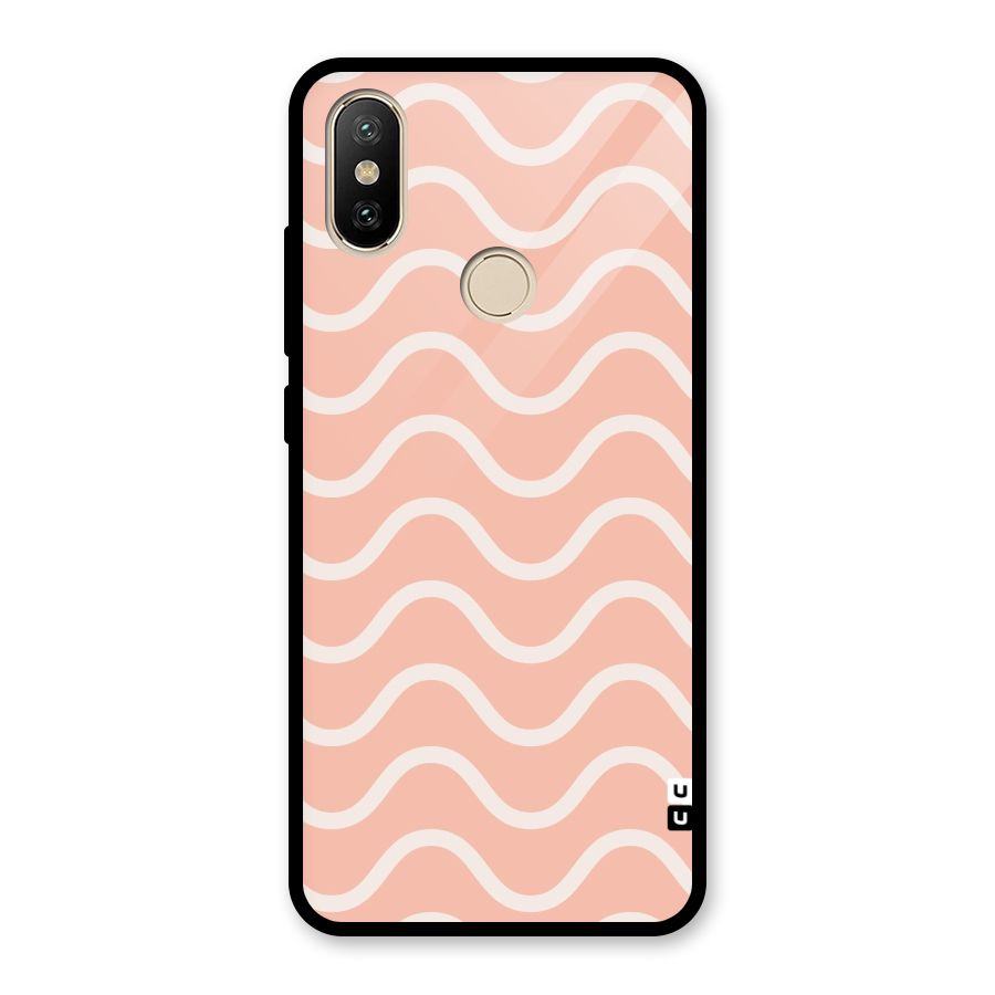 Pastel Peach Waves Glass Back Case for Redmi A2