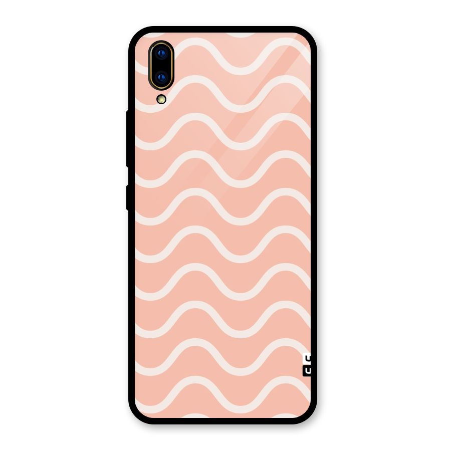 Pastel Peach Waves Glass Back Case for Vivo V11 Pro