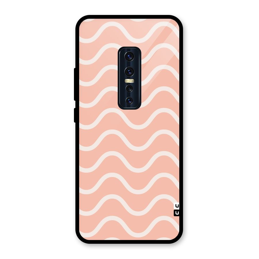Pastel Peach Waves Glass Back Case for Vivo V17 Pro