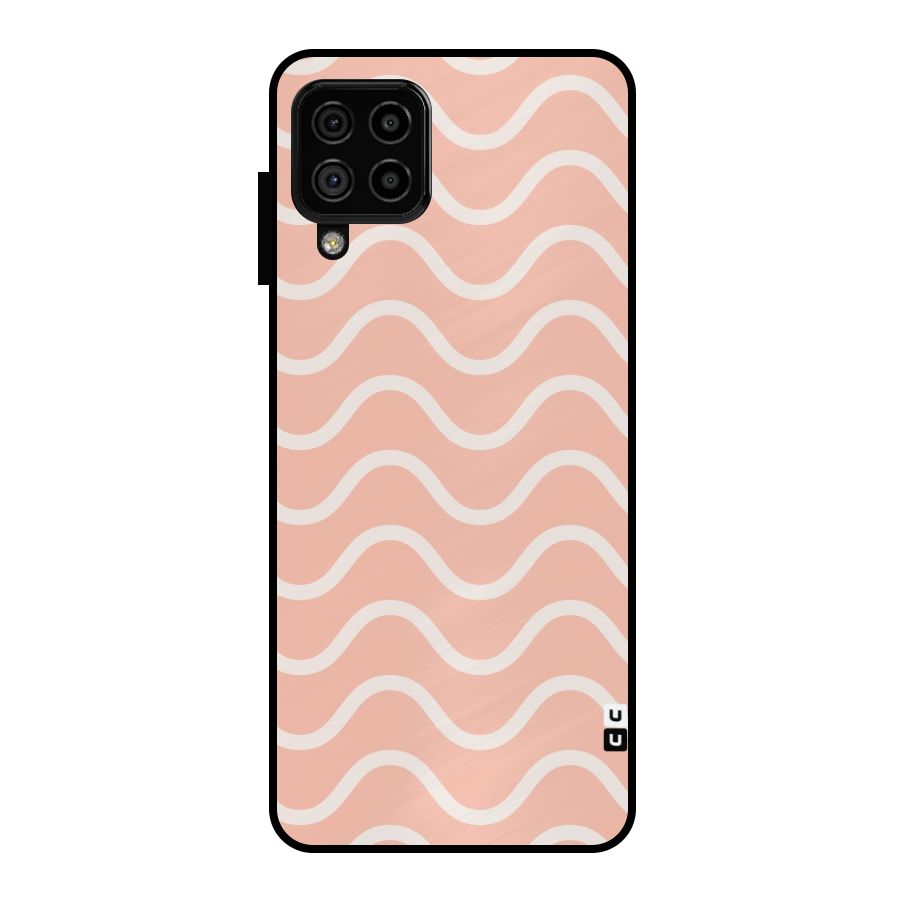 Pastel Peach Waves Metal Back Case for Galaxy A22 4G