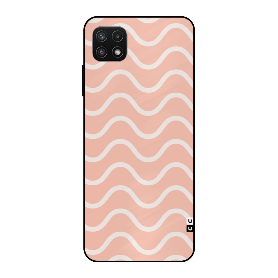 Pastel Peach Waves Metal Back Case for Galaxy A22 5G