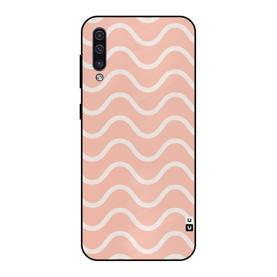 Pastel Peach Waves Metal Back Case for Galaxy A30s